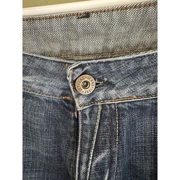 Jet Lag Jeans Men’s Wide Leg 36x34 (36x32) Distressed Made In Italy Zip Up Dark - Picture 4 of 16